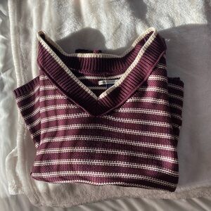 American Eagle Striped V-Neck Sweater